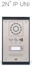2N, Helios IP Uni buitenpost met 1 drukknop met achtergrond verlichting en pictogrammen met LED-aanduiding,
