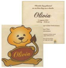 HOUTEN GEBOORTEKAART OLIVIA