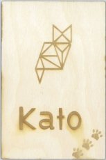 HOUTEN GEBOORTEKAART KATO  GRAVURE