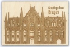 Wenskaart met stadhuis Brugge