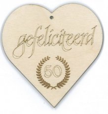 Wenskaart hart gefeliciteerd 50