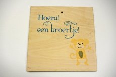 HOUTEN GEBOORTEKAART BROERTJE