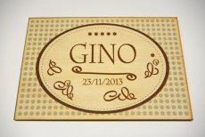 HOUTEN GEBOORTEKAART GINO