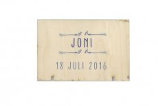 HOUTEN GEBOORTEKAART JONI