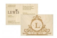 HOUTEN GEBOORTEKAART LEWIS