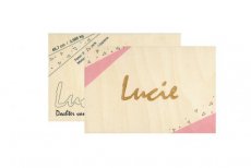 Houten Geboortekaart Lucie