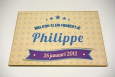 HOUTEN GEBOORTEKAART PHILIPPE