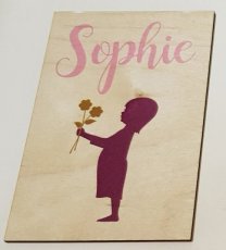 HOUTEN GEBOORTEKAART SOPHIE