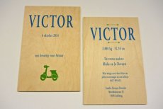 HOUTEN GEBOORTEKAART VICTOR