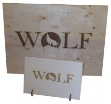 HOUTEN GEBOORTEKAART WOLF