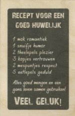 Wenskaart huwelijksrecept