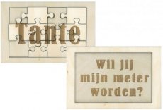 Puzzel vraagkaart gepersonaliseerd wil jij mijn meter worden?