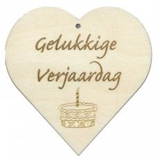 Wenskaart hart gelukkige verjaardag