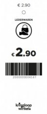 P10c Prijskaartje lederwaren € 2.90 (oranje)