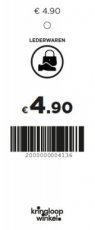 P10e Prijskaartje lederwaren € 4.90 (oranje)