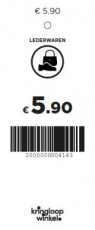 P10f Prijskaartje lederwaren € 5.90 (oranje)