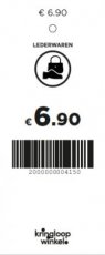 P10g Prijskaartje lederwaren € 6.90 (oranje)