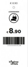 P10i Prijskaartje lederwaren € 8.90 (oranje)