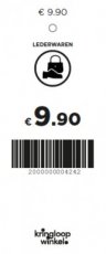 P10j Prijskaartje lederwaren € 9.90 (oranje)