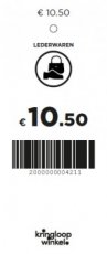 P10k Prijskaartje lederwaren € 10.50 (oranje)