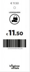 P10l Prijskaartje lederwaren € 11.50 (oranje)