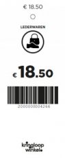 P10p Prijskaartje lederwaren € 18.50 (oranje)