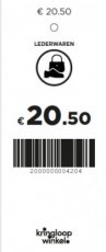 P10q Prijskaartje lederwaren € 20.50 (oranje)
