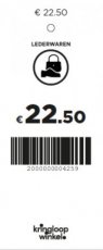 P10r Prijskaartje lederwaren € 22.50 (oranje)
