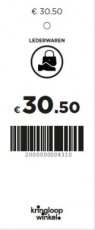 P10t Prijskaartje lederwaren € 30.50 (oranje)