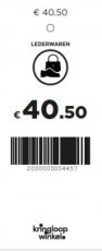 P10v Prijskaartje lederwaren € 40.50 (oranje)