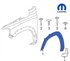 6VZ39GXHAA Dodge Ram TRX Spatbordverbreder Vooraan Links MOPAR 2021-2024