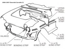 Corvette C1 Carrosserie Vooraan 1956-1957