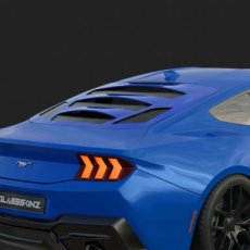 Ford Mustang S650 Louver Glassskinz TEKNO3 Ford Mustang Achterruit Louver TEKNO 3 - Glanzend Zwart 2024+