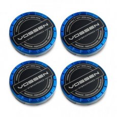 Centercap Vossen Blauw-Zwart HF Hybrid Forged LARGE 74mm ALU SET